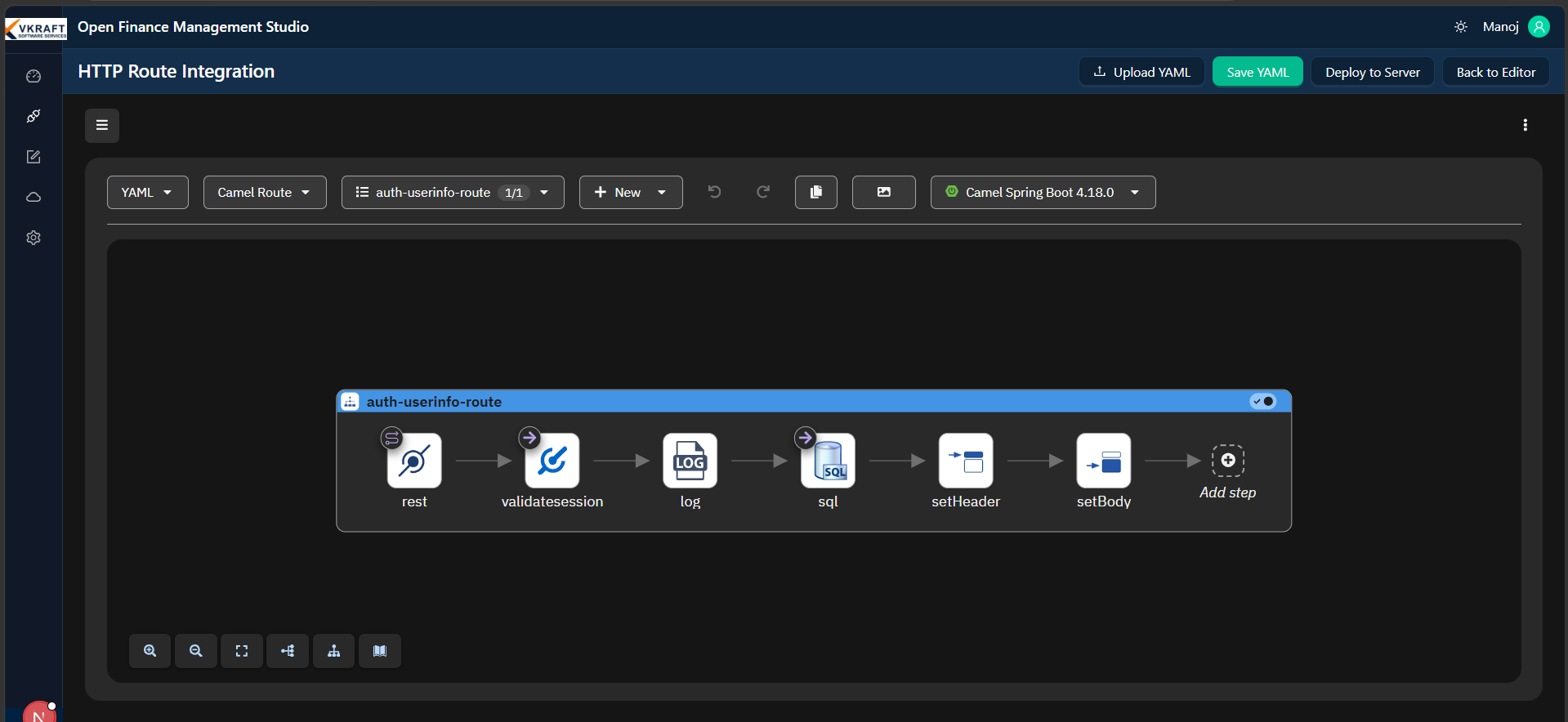 Integration Studio route editor